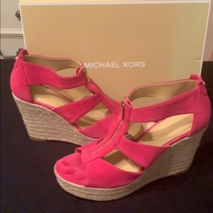 Michael Kors Damita Wedge Sandals in Ultra Pink